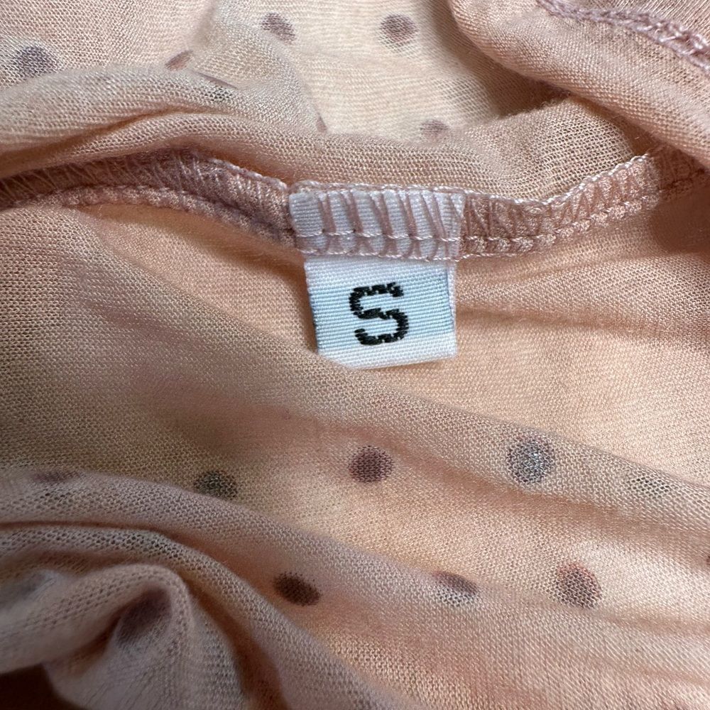 Sheer Rhinestone Studded V-Neck Tee Y2K Festival Nude Short Sleeve Top Small - Picture 5 of 8